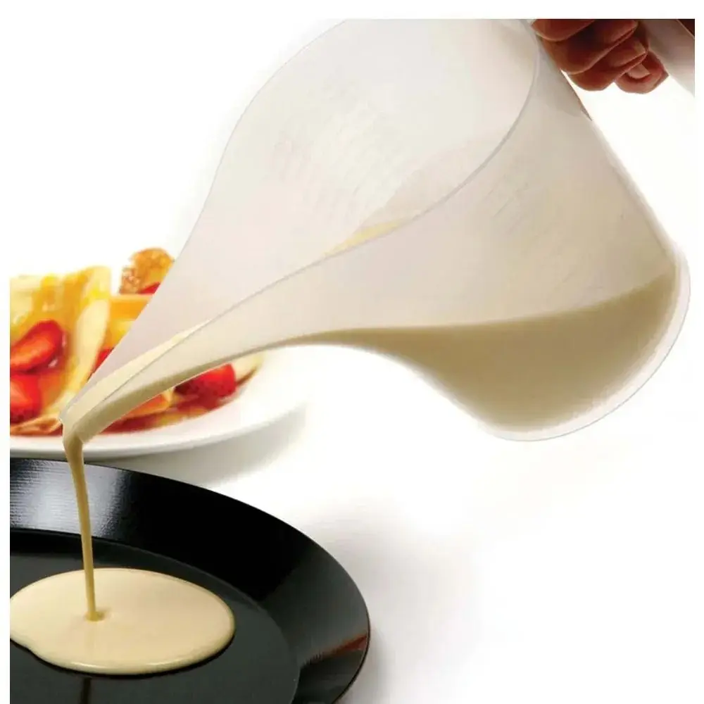 Tazas medidoras con punta de boca de 1000ML, jarra de embudo graduado de plástico, contenedor de líquido con boquilla larga, herramienta de medición de cocina