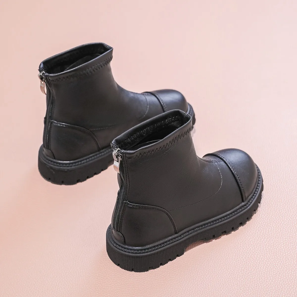 أطفال الأحذية الجلدية للفتيات 2025 جديد الخريف الشتاء الاطفال حذاء من الجلد لينة وحيد جولة تو بسيط طفل مدرسة عيد الميلاد أحذية الحفلات