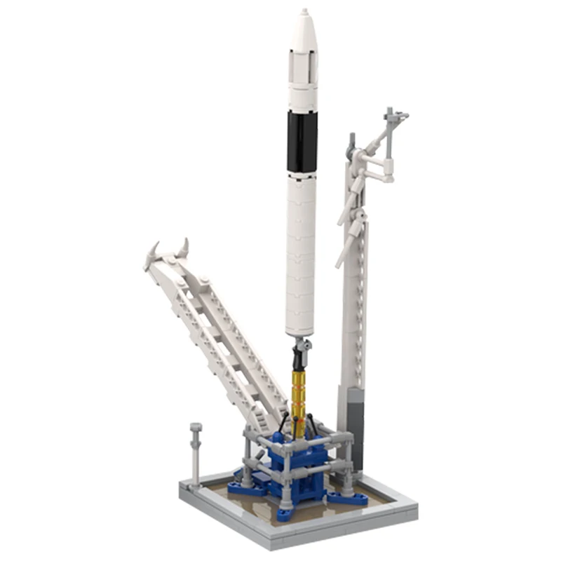 MOC [Saturn V Scale] SpaceX Falcon 1 ومجموعة مكعبات بناء لوحة الإطلاق صاروخ الكون الأقمار الصناعية الاصطناعية فالكون 9 هدية السيارة