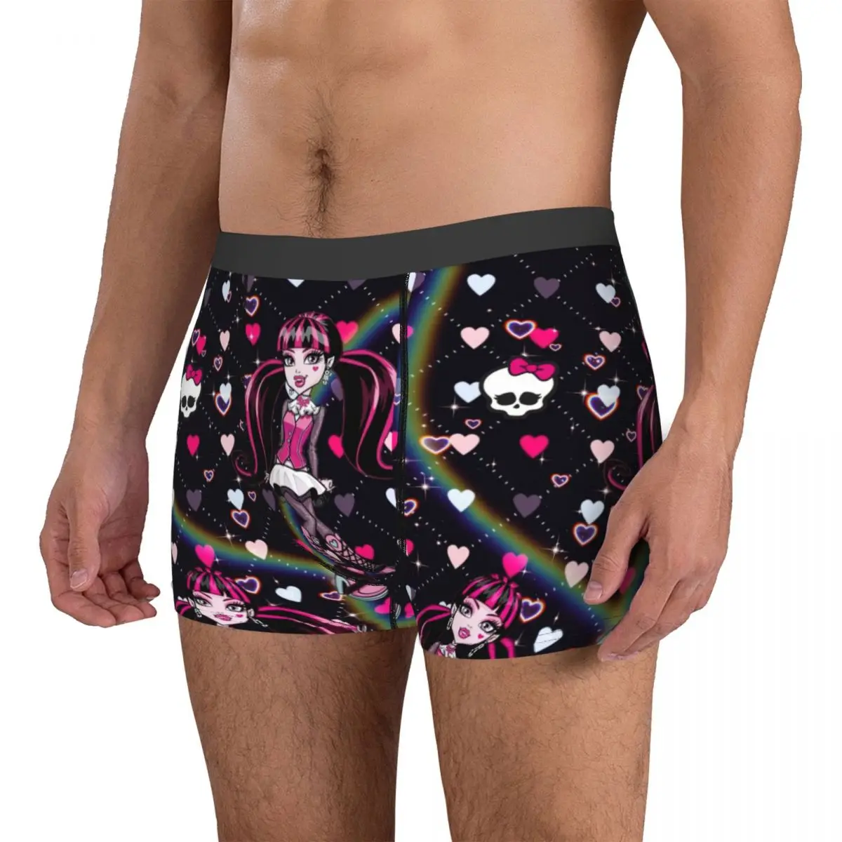 Anime Man Monster High Underwear Cartoon Funny Boxer Shorts Panties Male Soft Underpants Polyester Print