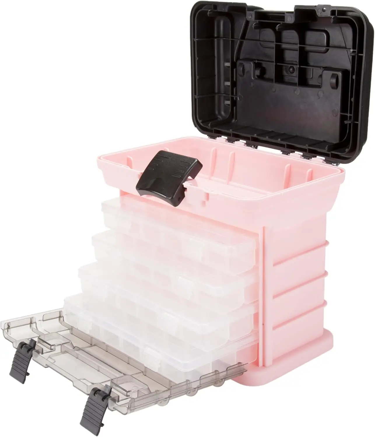 

Pink Portable Tool Organizer with Removable Compartments for Crafts, Beads, Screws & Small Tools