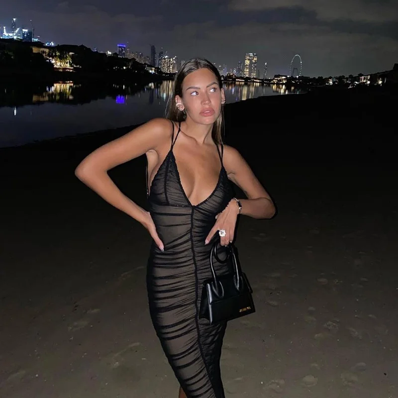 

Сексуальный глубокий V Ne с вырезом на бретельках, облегающий сетчатый материал No Sve, высокая талия, чистый цвет, весна-лето, новое поступление