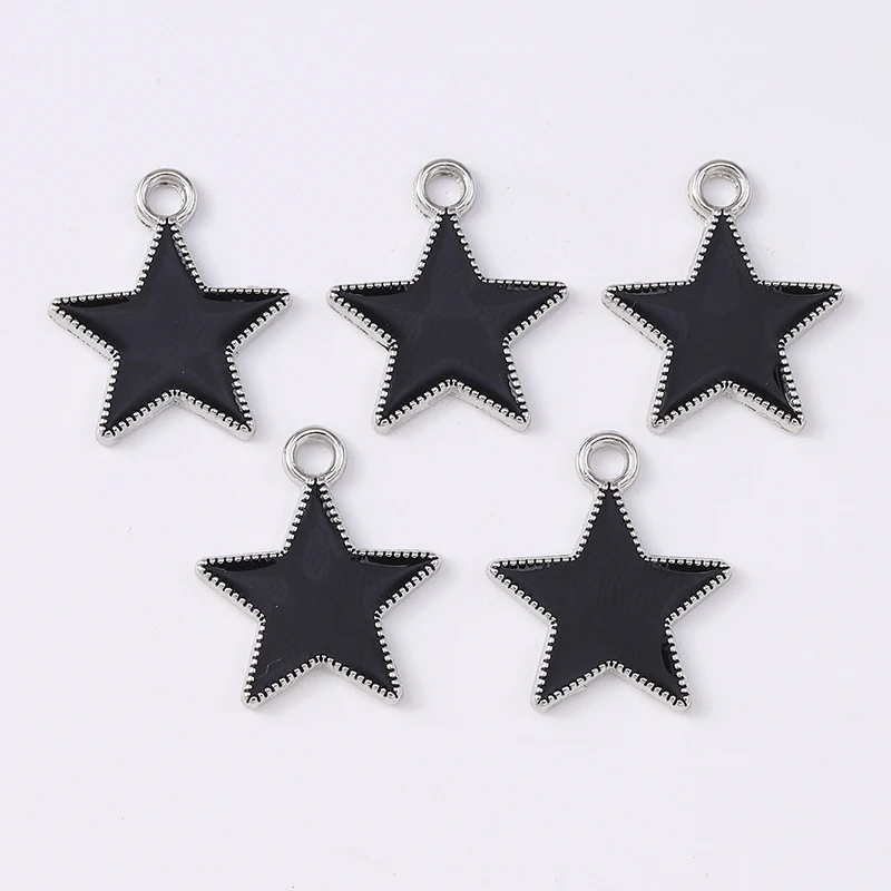 Duarte 20 Teile/los Nette Emaille Stern Charms Anhänger für Schmuck Machen Ohrringe Halsketten Armbänder Zubehör DIY Handwerk Liefert – Detail 6
