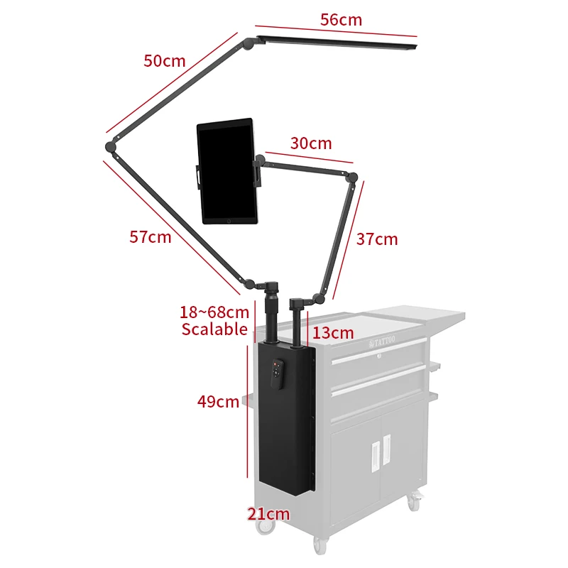 TAIDU Led wall lights with Mobile Holder Adjustable Angle Led Wall lamp Remote Control Led room light Tattoo Equipment