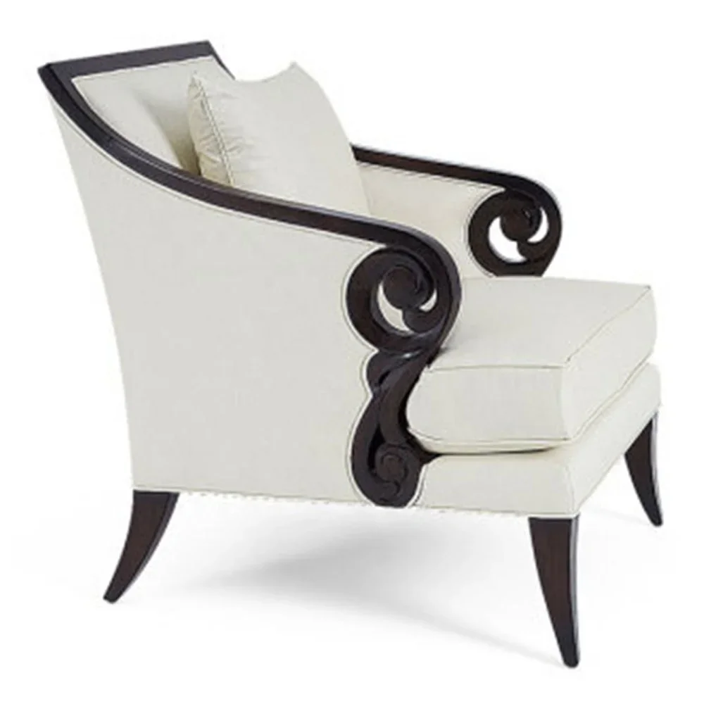 

Elegant home living room wooden lounge chairs set custom hotel bedroom furniture wooden with footrest