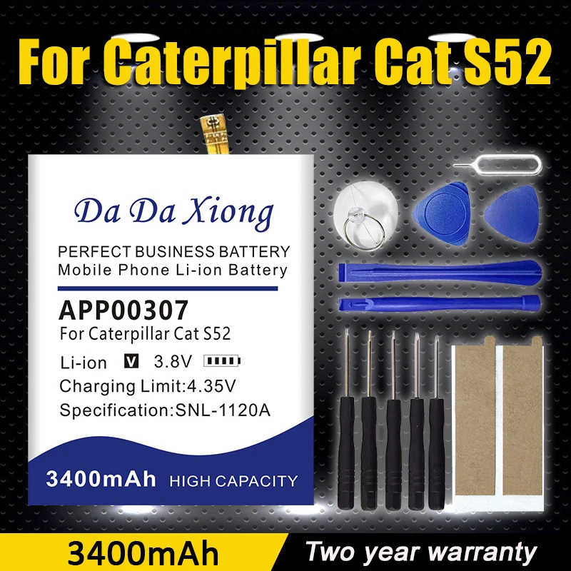 

Новый аккумулятор для мобильного телефона APP00307 3,8 В 3400 мАч для Caterpillar Cat S52, высококачественная аккумуляторная батарея