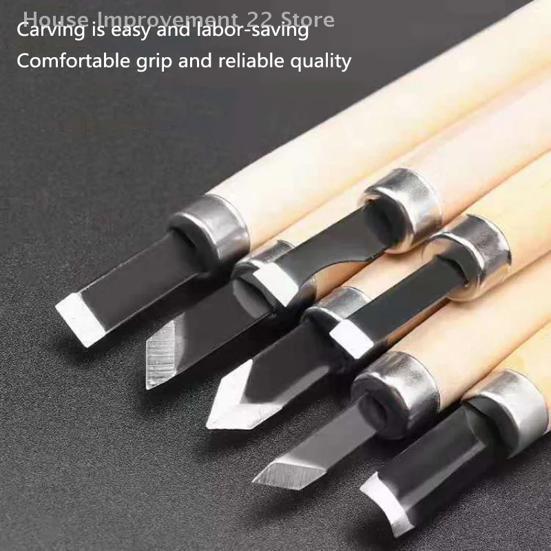 12pcs Wood Carving Chisels Set For Basic Cutting & Detailed Woodworking DIY Hand Tools Gouges Knife Kit