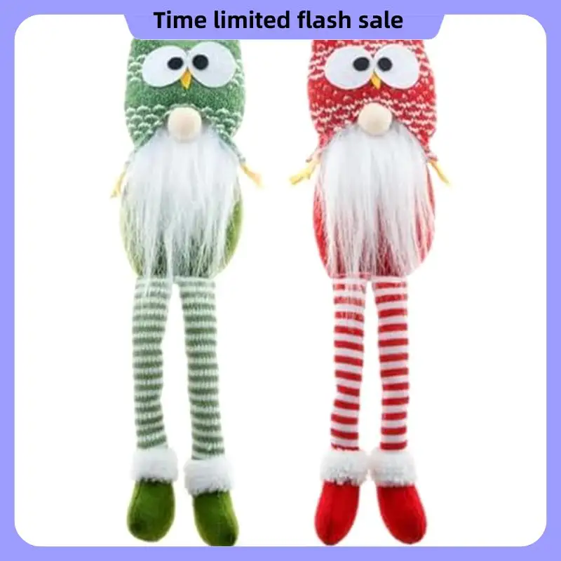 

2PCS Owl Gnome Ornaments Knitted Owl Toys Huggable Soft For Cartoon Swedish Tomte For Bed