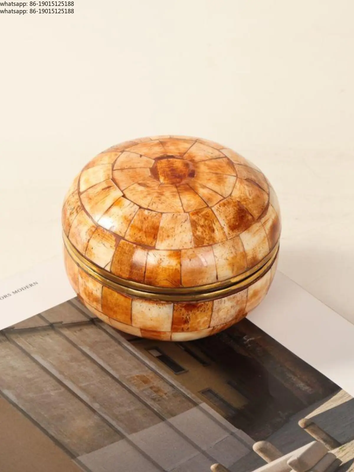 Imported American brass beef bone soft decoration designer display high-end matching jewelry storage box decoration