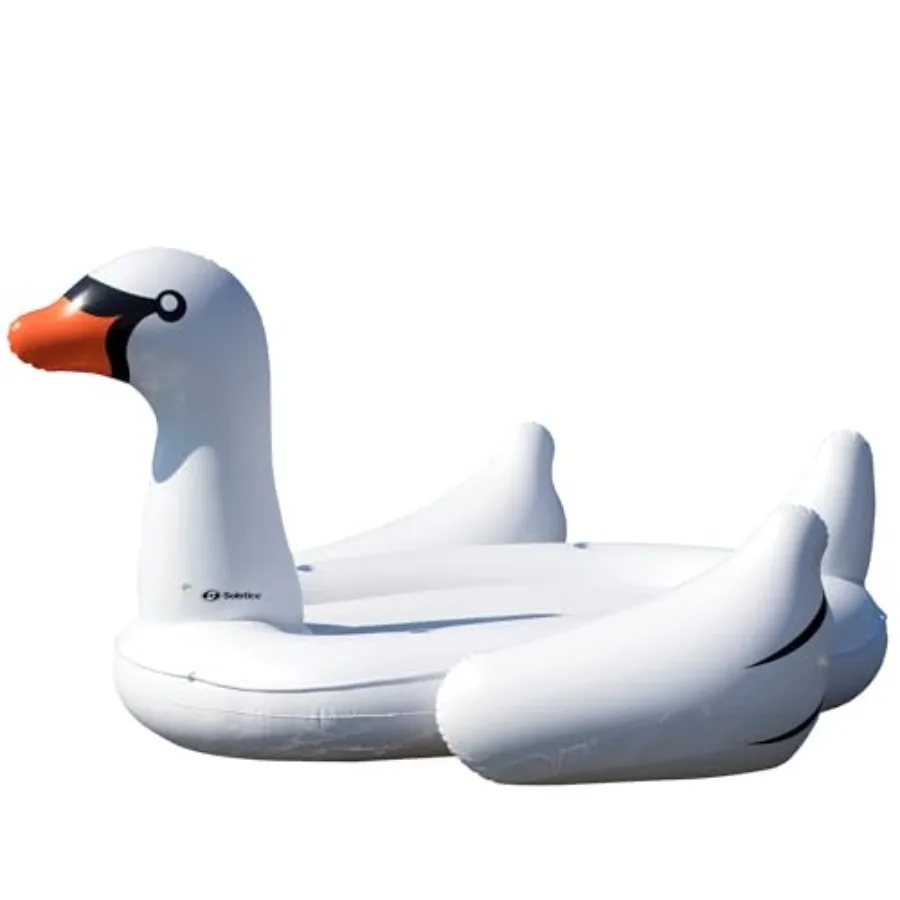 

Giant inflatable swan pool float for summer beach and swimming parties PVC material white stable legs and wings design for comf