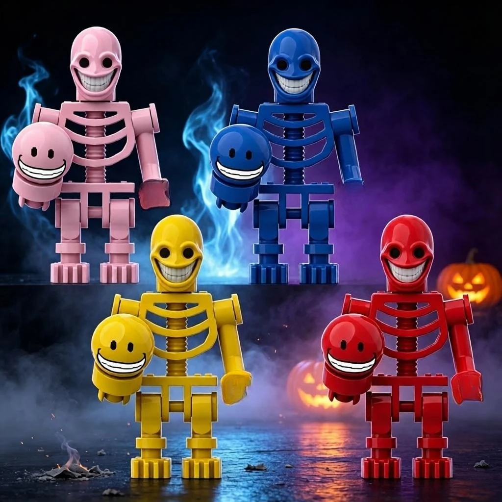 Buntes Artikuliertes Skelett MOC Bausteine Horror-Spiel Kreative Realistische Mini-Plastikfiguren Modell Spielzeug Sammlerstück Geschenk für Fans – Detail 1