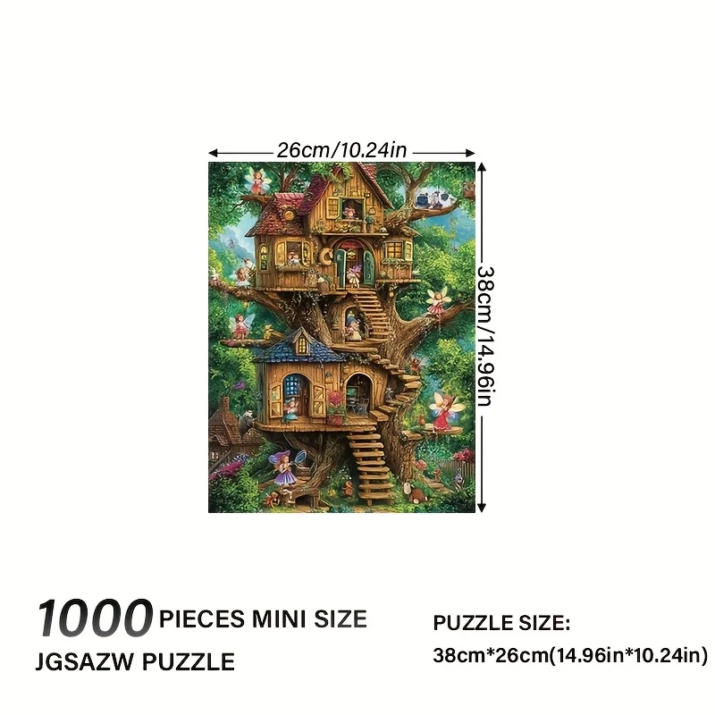1000pcs Adult Jigsaw Puzzle - Hell-Level High Difficulty Mini Rectangle Puzzle 38x26cm/14.96x10.24in, Premium Thick & Durable