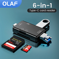 OTG 6 in 1 Card Reader Micro SD TF Card Reader USB Flash Drive Smart Memory Card Reading USB 2.0 TF CF Type C Cardreader Adapter