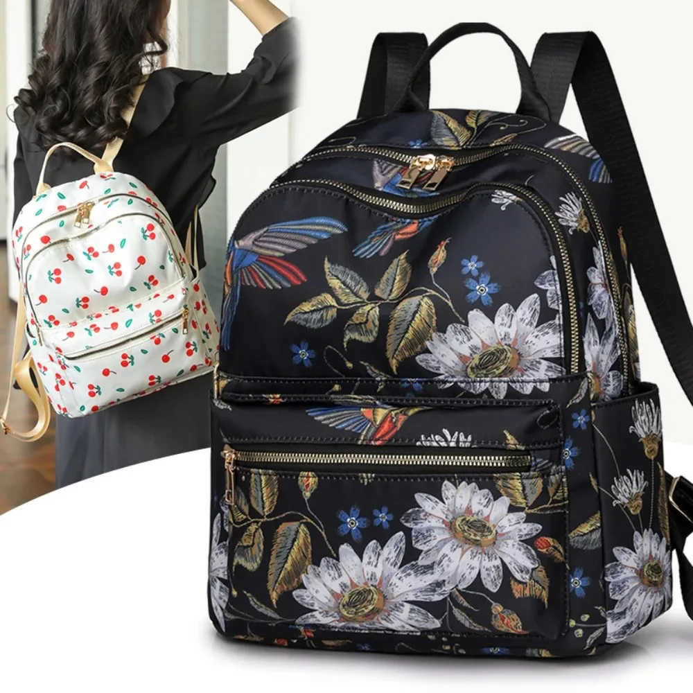 

Large-Capacity Women's Backpack Fashion Waterproof Nylon Student Schoolbag Printing Shoulder Bags Outdoor