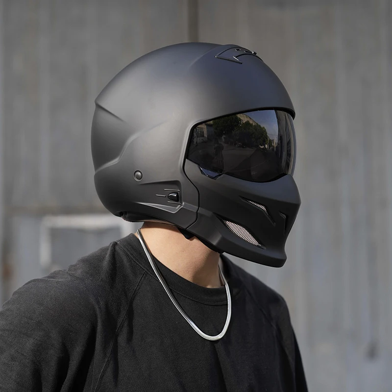 2026 New Retro Motorcycle Helmet Full-Face Helmet for Men and Women All-Season Scorpion Helmet Combination Half Helmet