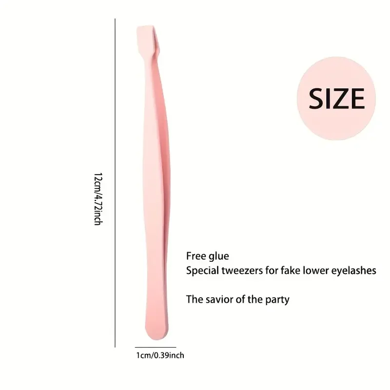 แหนบขนตาสแตนเลสสตีลแบนหัวโค้ง Non-Stick เคลือบ Multifunctional Grafting Beauty Eyelashes เครื่องมือความงาม