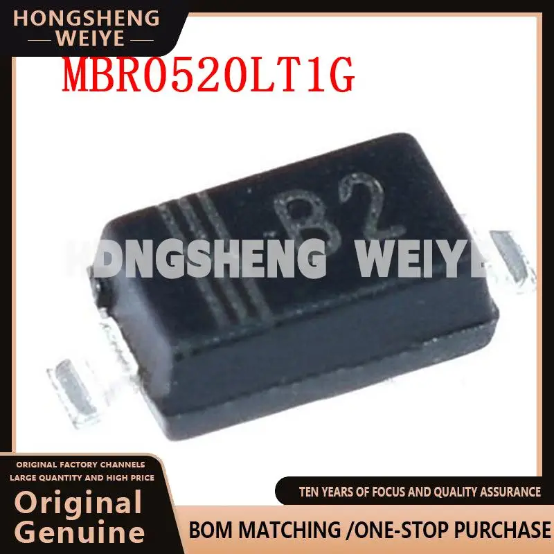 100%new 100 PCS MBR0520LT1G SOD123 MBR0520 SOD Mount Schottky Power Rectifier surface