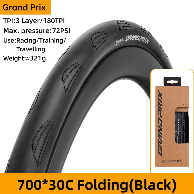 Continental Grand Prix Fietsbanden 700c Tube Type Clincher Fietsband 700 x 28C/30C BlackChili Compound Fietsaccessoires