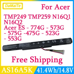 2800mAh AS16A5K AS16A7K AS16A8K Laptop Battery For Acer Aspire E5 575 59QB 575 575G 53VG E15 475G 523G 553G 575G 774G Notebook