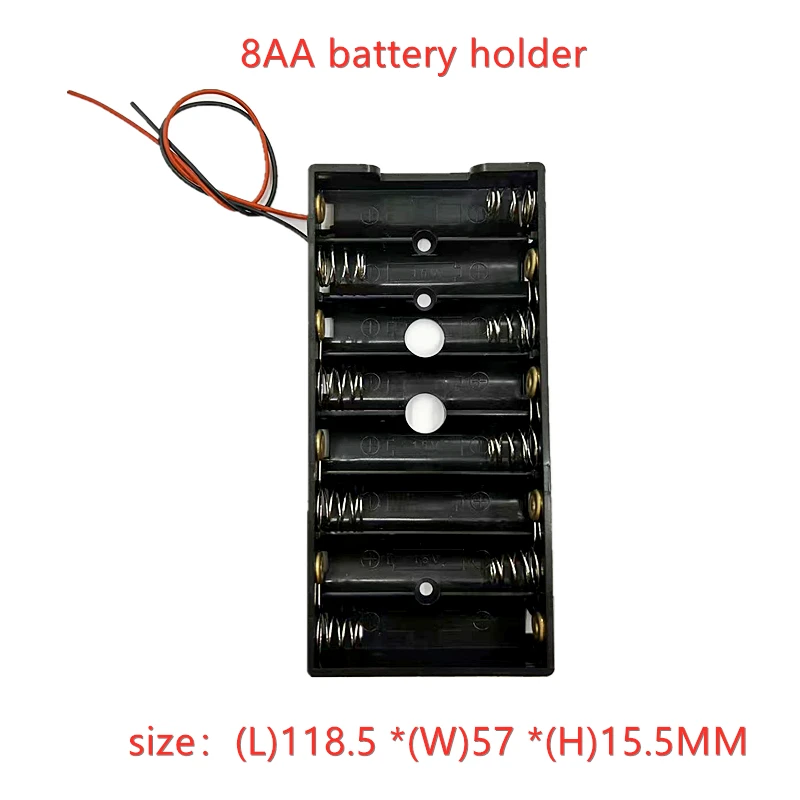 6 8 10AA 10 Slot AA Battery Holder AA Battery Box Case AA Battery Storage Case 9V 12V 15V Battery Case With Line DIY