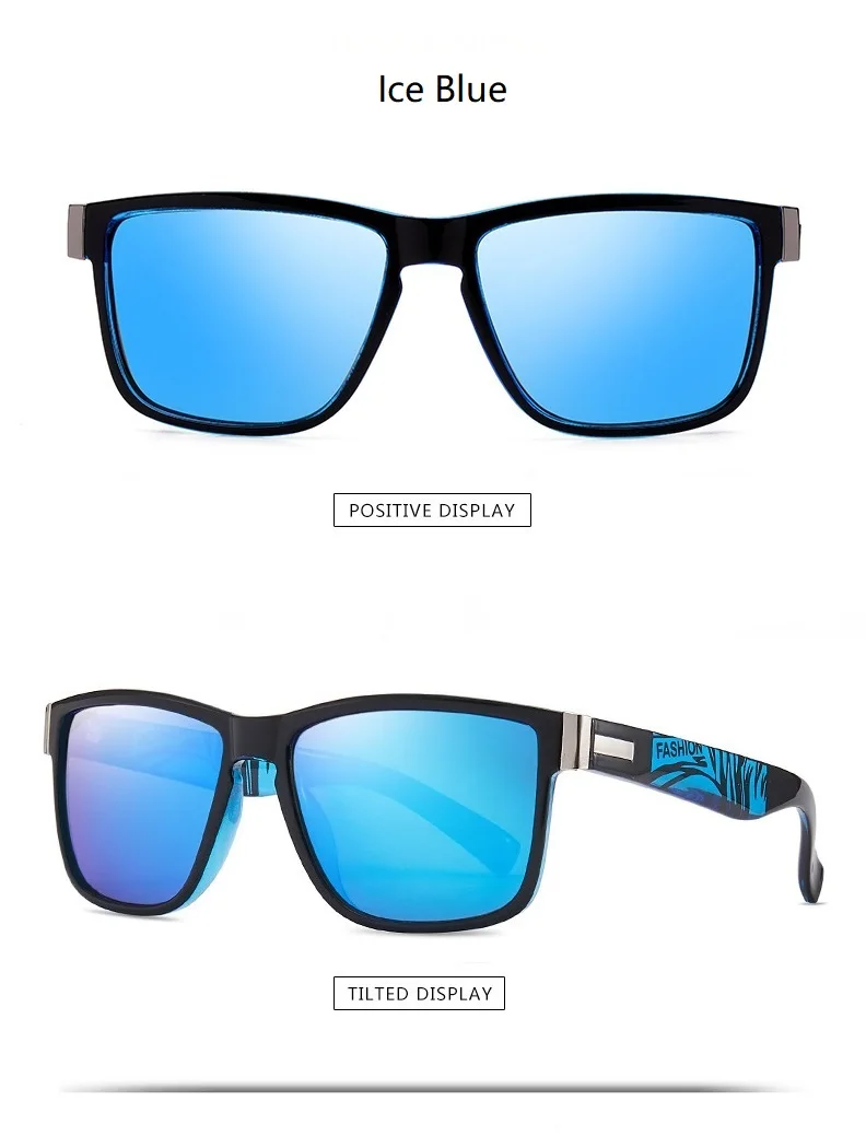 Modische Vintage Quadratische Sonnenbrille für Männer und Frauen, Luxus-Markendesigner-Sonnenbrille zum Fahren und Angeln, Fahrer-Brillen – Detail 11
