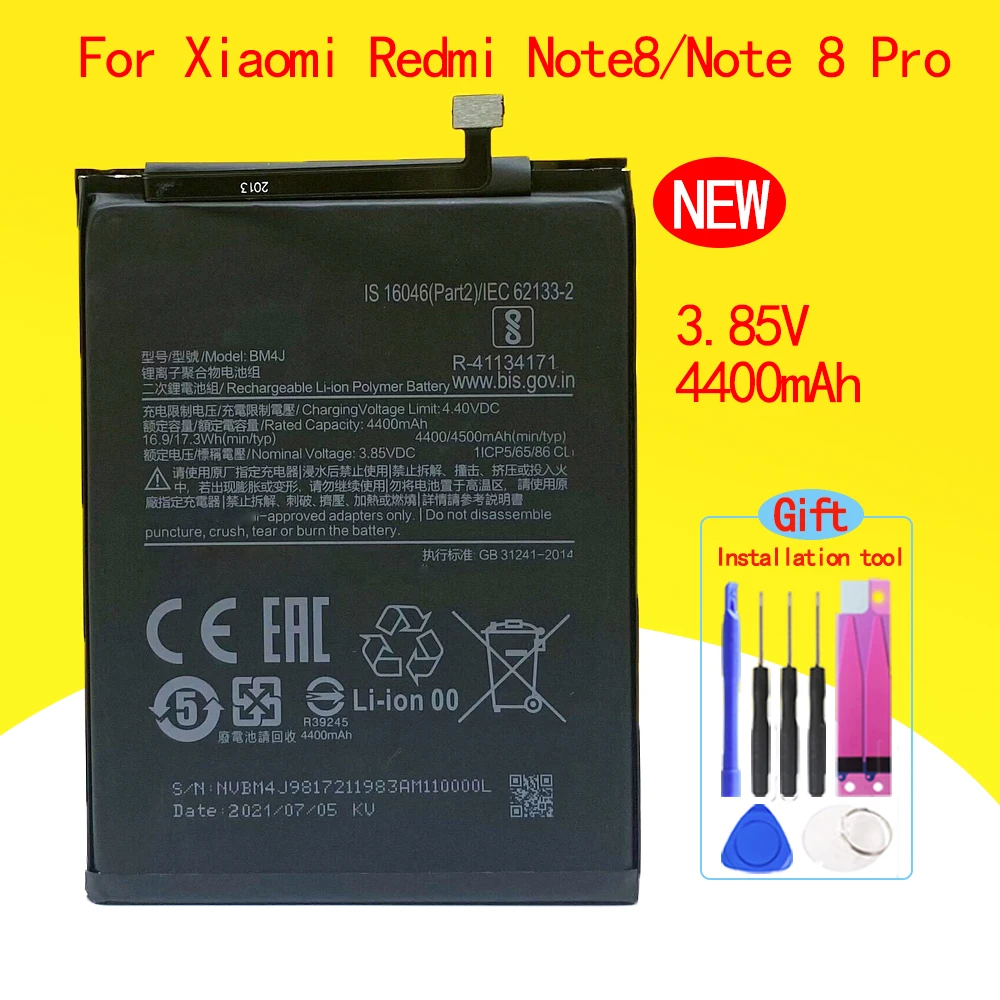 Nuova batteria BM4J 4400mAh per Xiaomi Redmi Note8/Note 8 Pro Smartphone/Smartphone con numero di tracciamento strumenti gratuiti