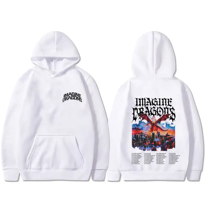 Imagine Dragons Band Loom World Tour 2025 Hoodie Men Women Rock Punk Gothic Streetwear Male Casual Oversized Pullover Hoodies