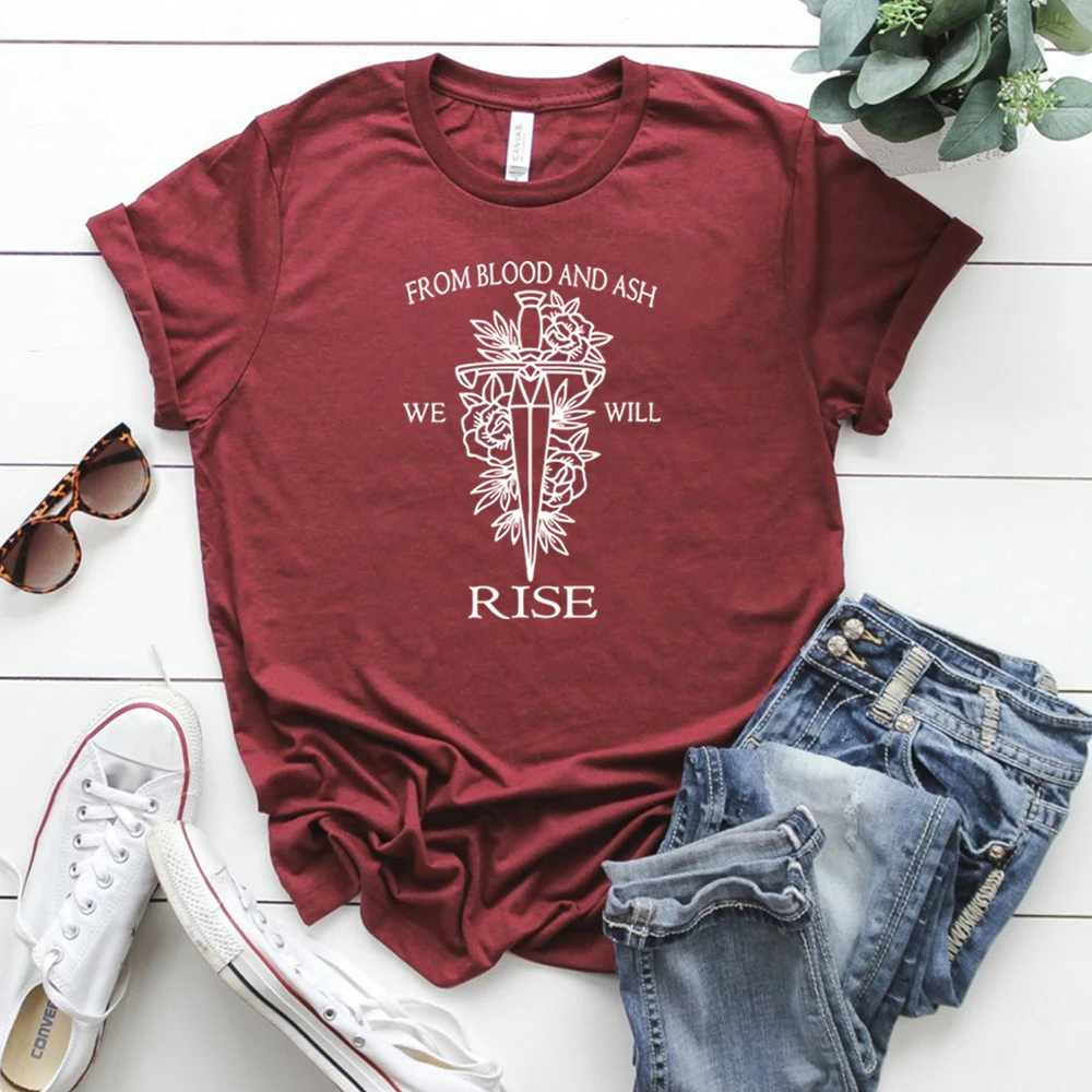 From Blood and Ash We Will Rise T-shirt FBAA Red Pearl Shirt FBAA JLA Bookish Merch Iss Willa Colyns Book Tee Book Lover Gift