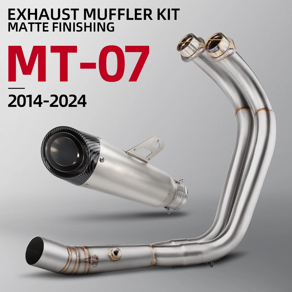 

Suitable for YAMAHA MT07 FZ07 XSR700 2014-2024 Motorcycle Sliding Sleeve Full System Exhaust Three Layer Muffler with Front Pipe