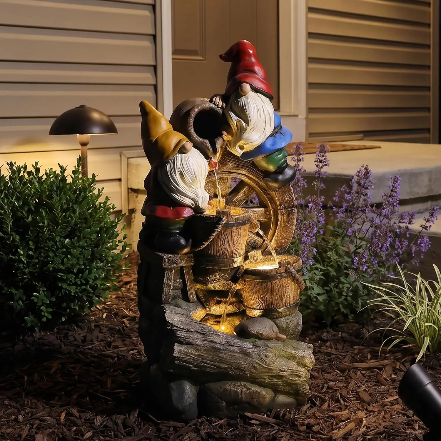27H 3-Tier Outdoor Water Fountain Indoor Waterfall Garden Patio Decor, Customized