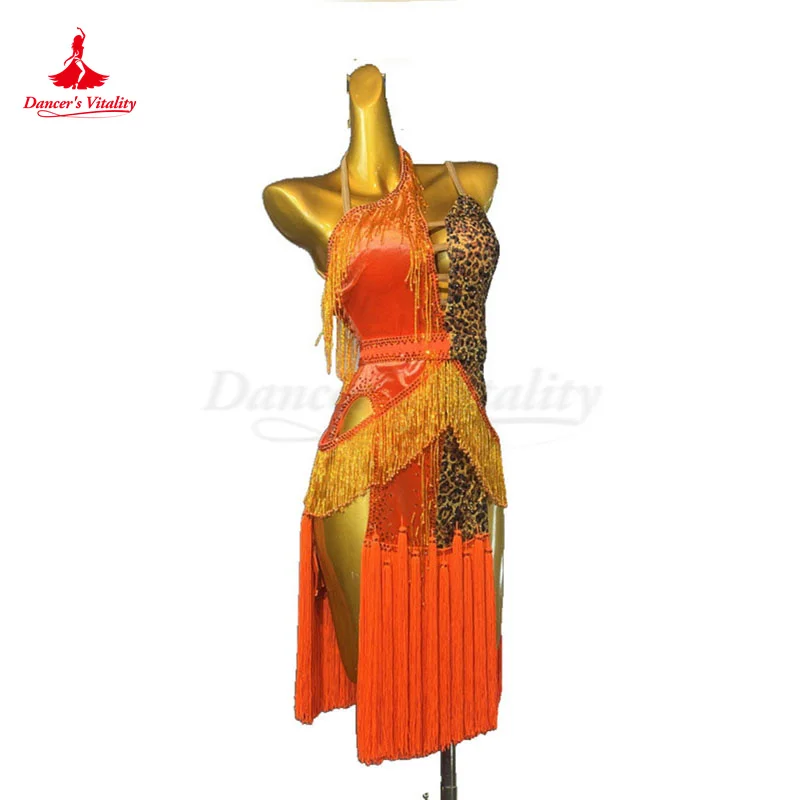 

Latin Dance Competiton Dress Women High-End Custom Rumba Chacha Tango Performance Professional Costume Skirt Latin Dresses