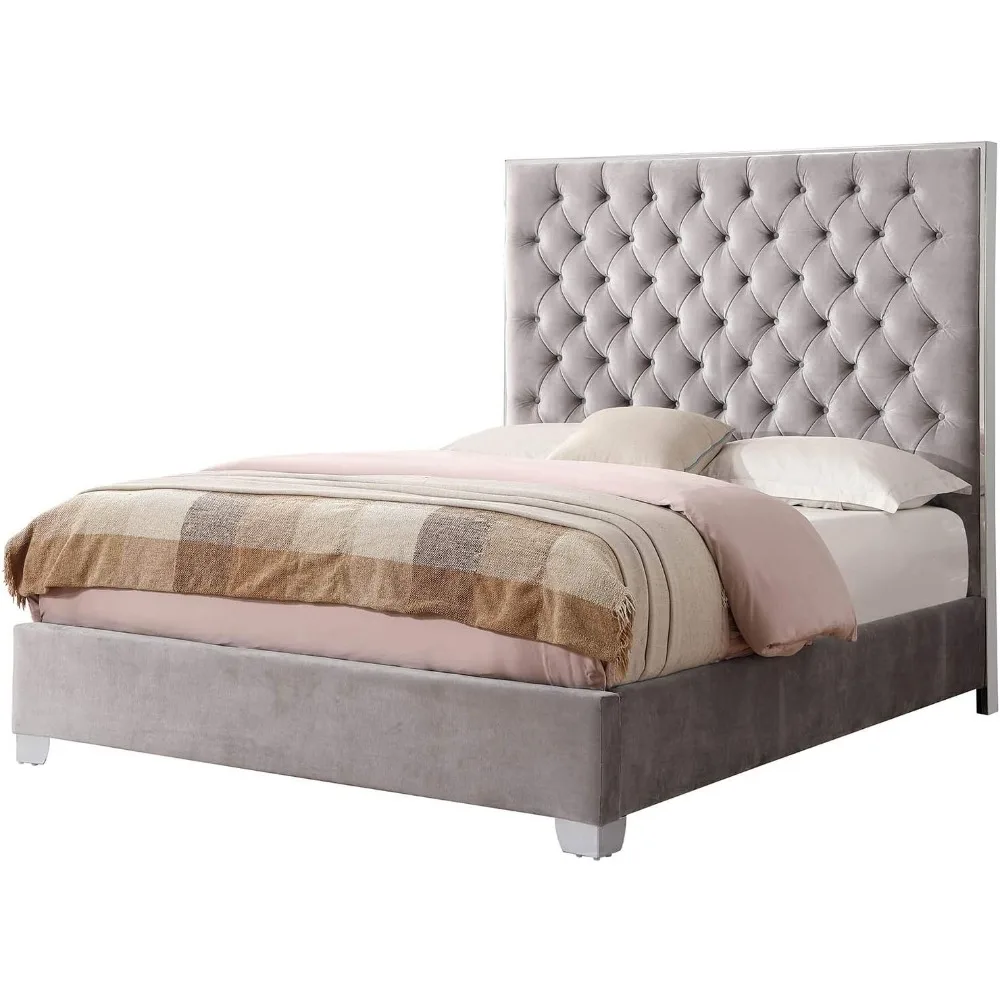 Wallace & Bay James Upholstered Bed, King, Gray