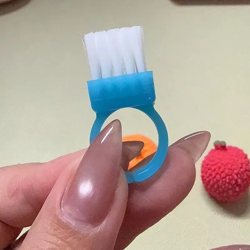 Finger Ring Brush 36 pcs, Random Color Assortment, Deep Clean Reach, for Nail Gap Cleaning, Multipurpose