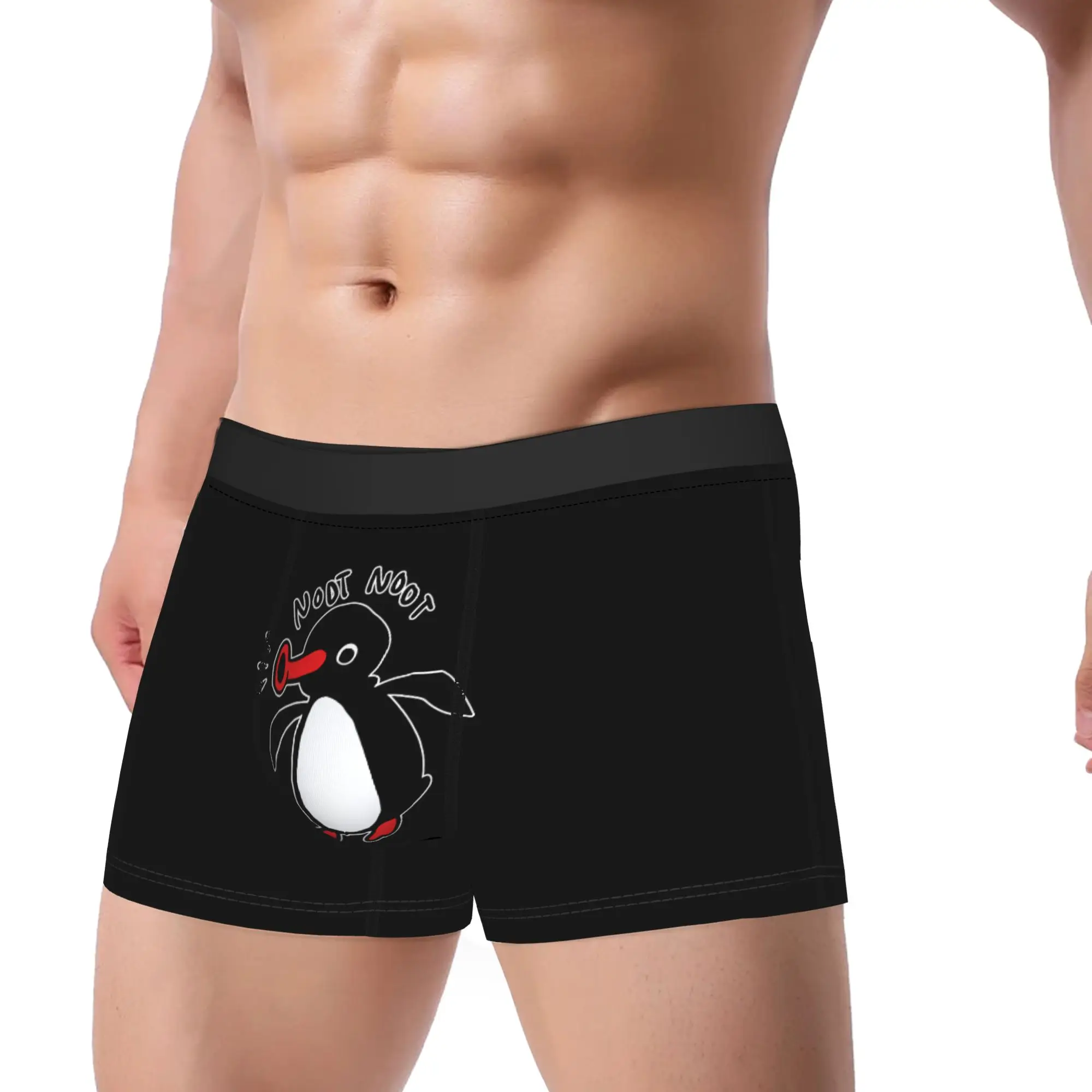 

Noot Noot Pingu Мужское нижнее белье Пингвин Боксеры Шорты Трусики Юмор Дышащие трусы для Homme Большие размеры