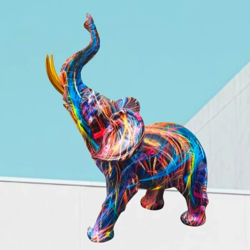 Home Interior Decoration Resin Animal Ornaments Figures Miniatures Elephish New Product Wine Cabinet Decorations Autumn Decor