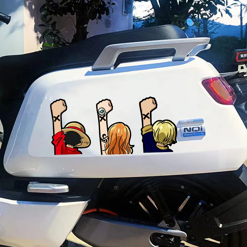One Piece12cm creative car stickers Luffy Zoro ONE PIECE car decoration Scratch Masking cute ONE PIECE stickers gift - view 2