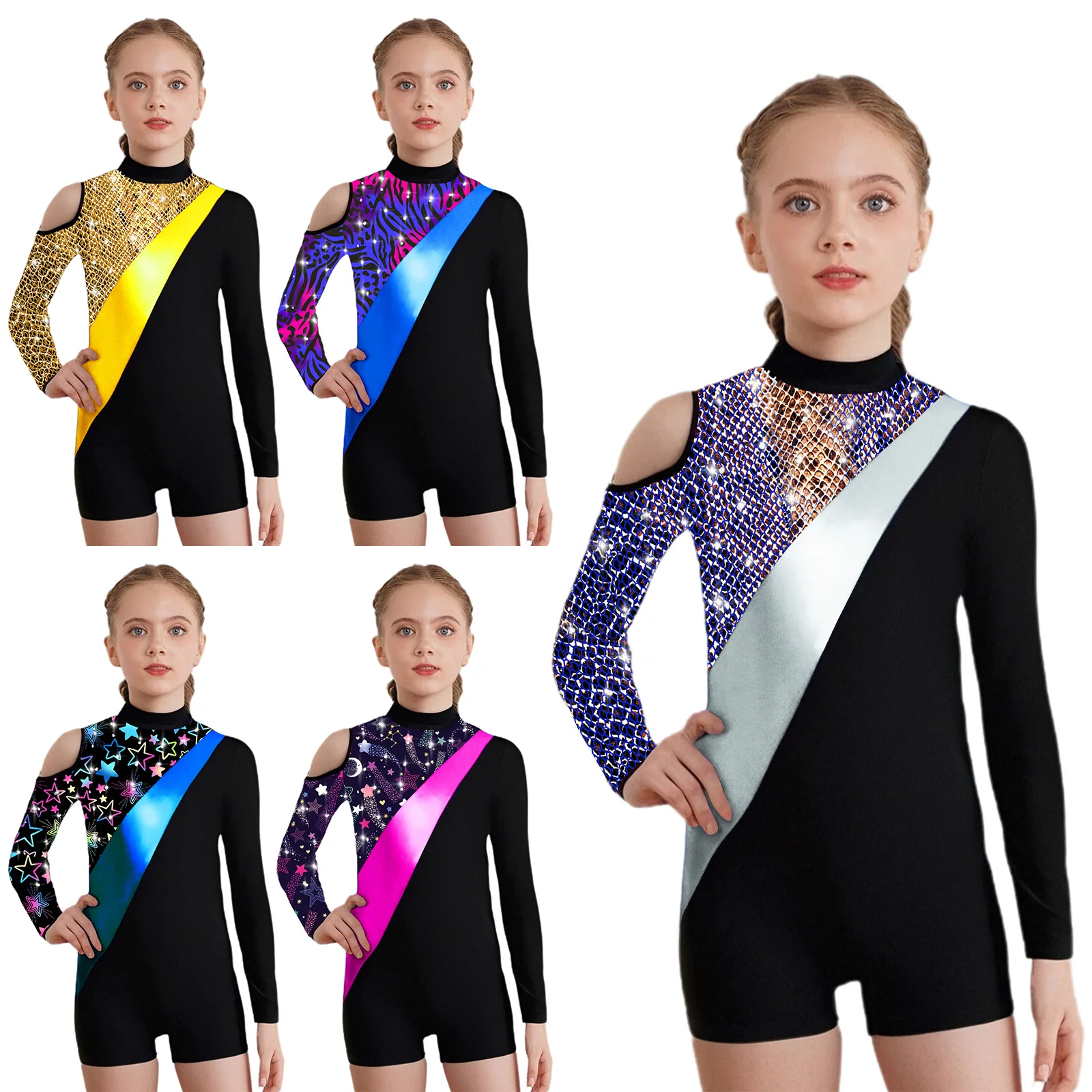 

Children Yoga Workout Clothes Gymnastic Jersey Ballet Dance Unitard Leotards for Girls Kids Rhythmic Figure Skating Jumpsuit