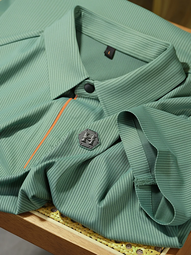 

Busin Casual Ice Sensation irt Men's Premium Breathable Elastic Collar ort Sve T-irt Stand Fit Youth Summer