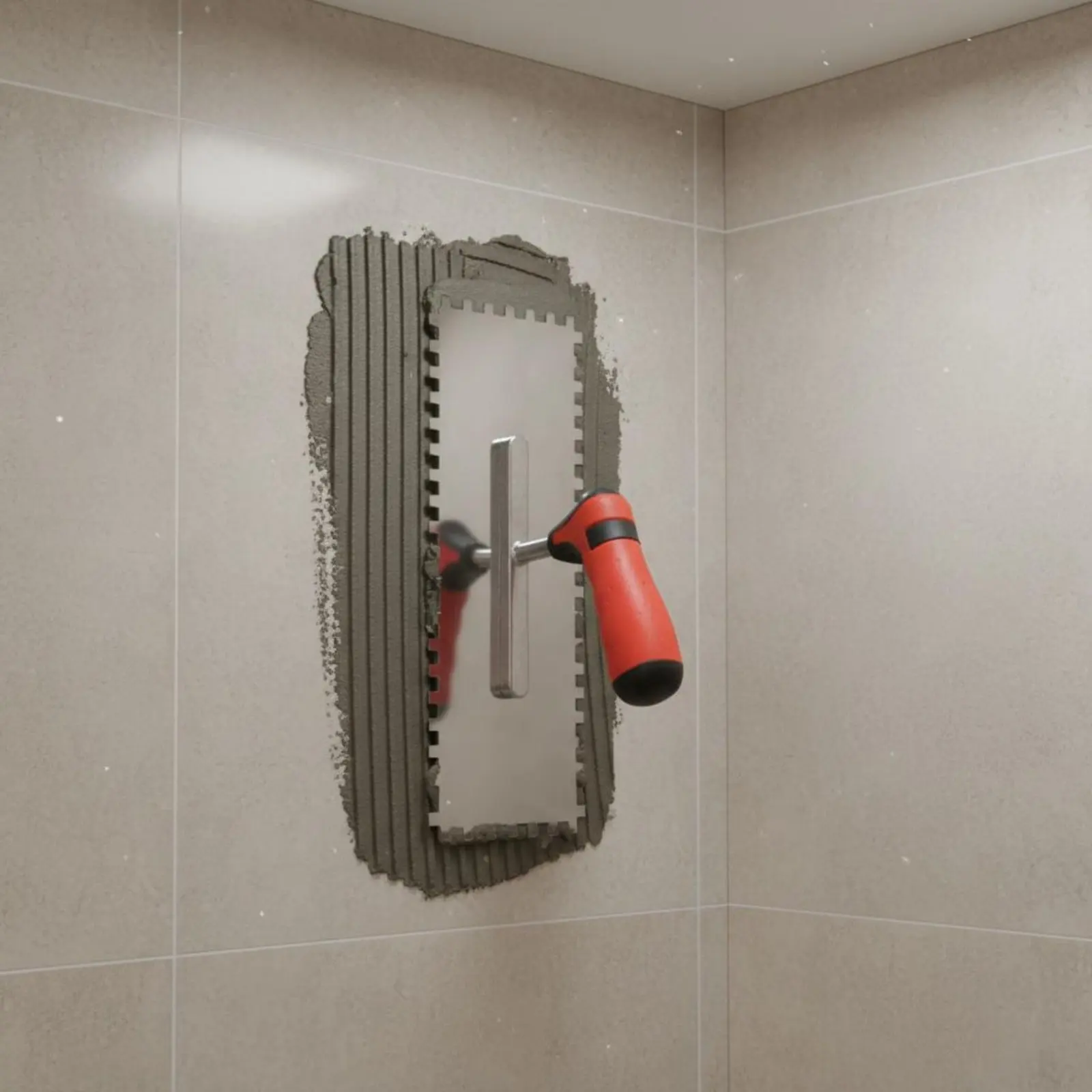 

Square Notch Trowel Serrated Border Notched Trowel Plastering Tool Ergonomic Handle for Professionals, Construction