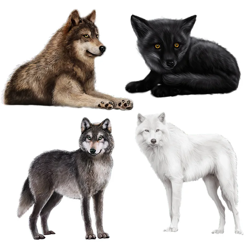Three Ratels CX64 Hand painted forest wolf animal Wall Sticker