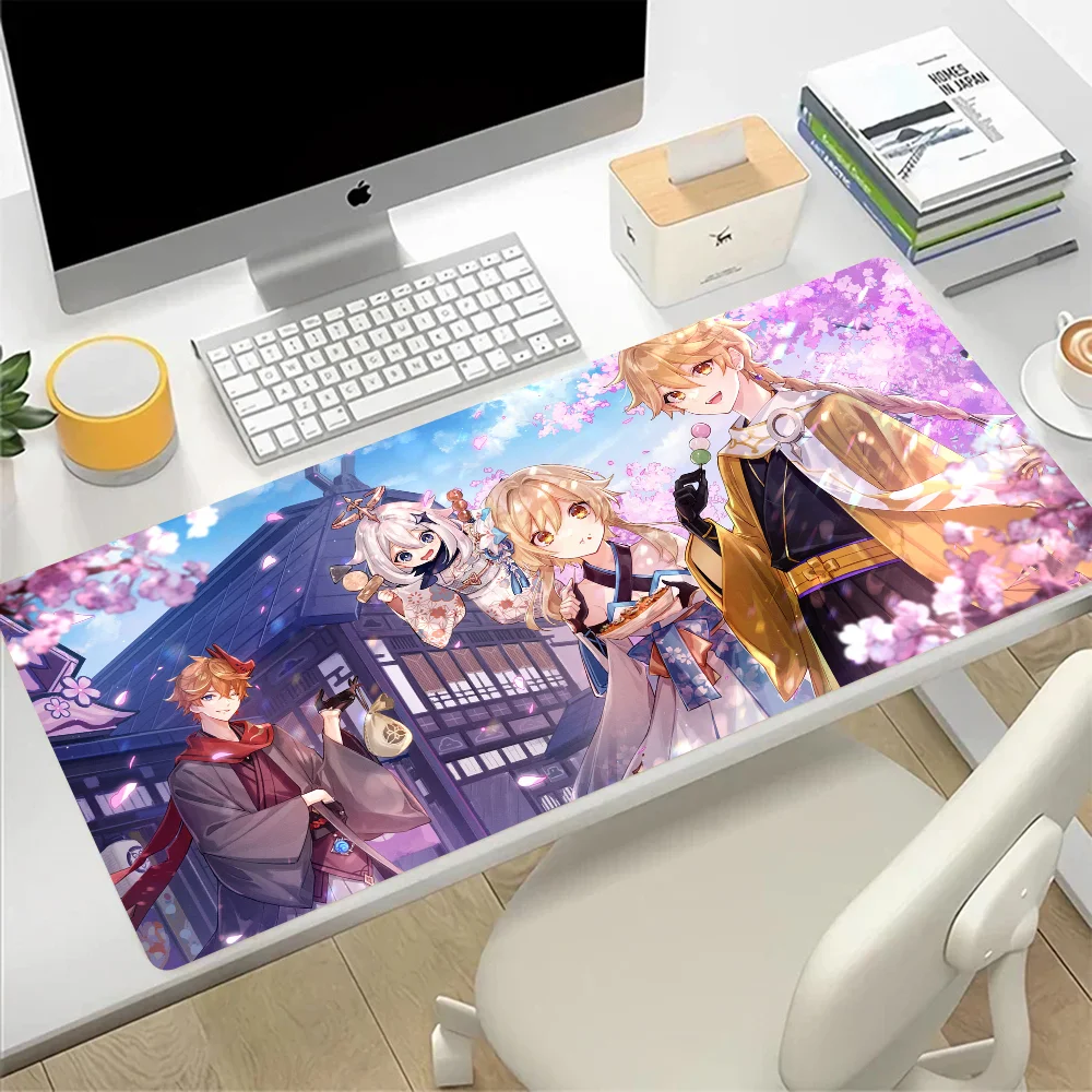 Genshin Impact Tartaglia Large Mouse Pad Gaming Mousepad PC Gamer Computer Office Mouse Mat XXL Laptop Keyboard Mat Desk Pad