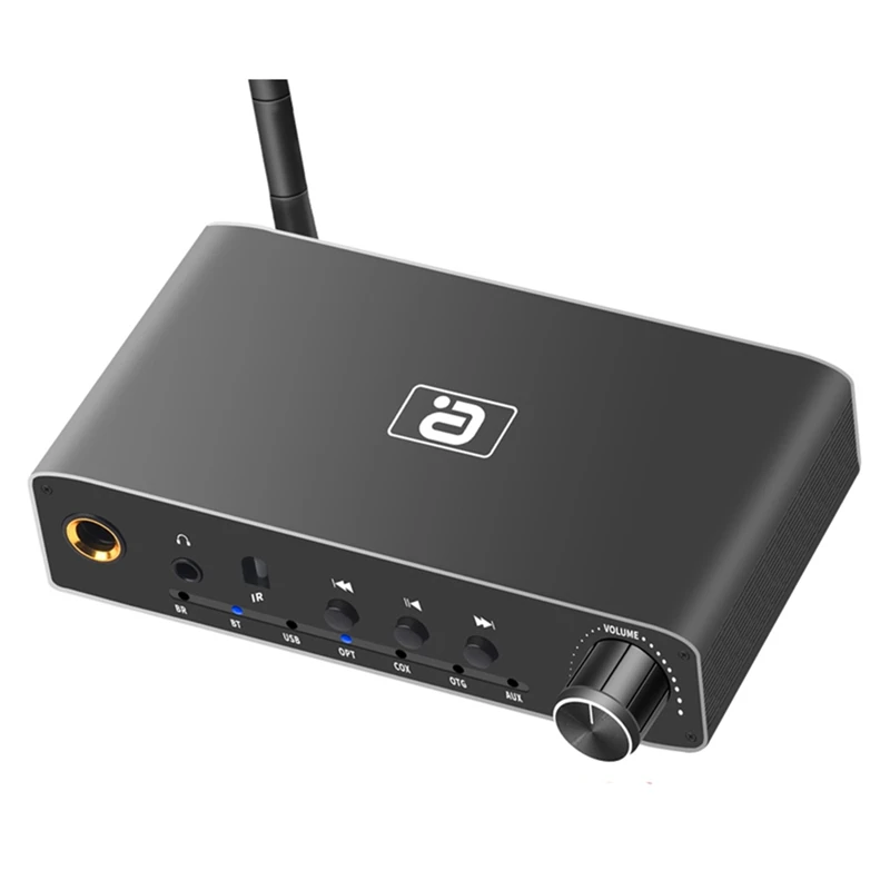 Pemancar penerima Bluetooth 2 In 1, Digital koaksial optik ke Audio Analog konverter Headphone Amp Adapter Hitam 1Set colokan EU