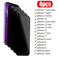 1-4PCS Privacy Protective Glass for IPhone 11 13 12 Pro Max Mini Anti-spy Screen Protector on IPhone 7 8 6 Plus  XS X XR