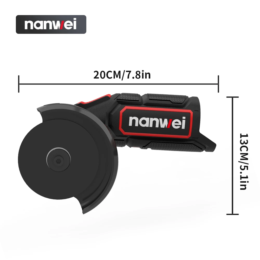 NANWEI Mini 12V lithium-ion angle grinder for metal cutting/metal polishing 12000-19500 rpm