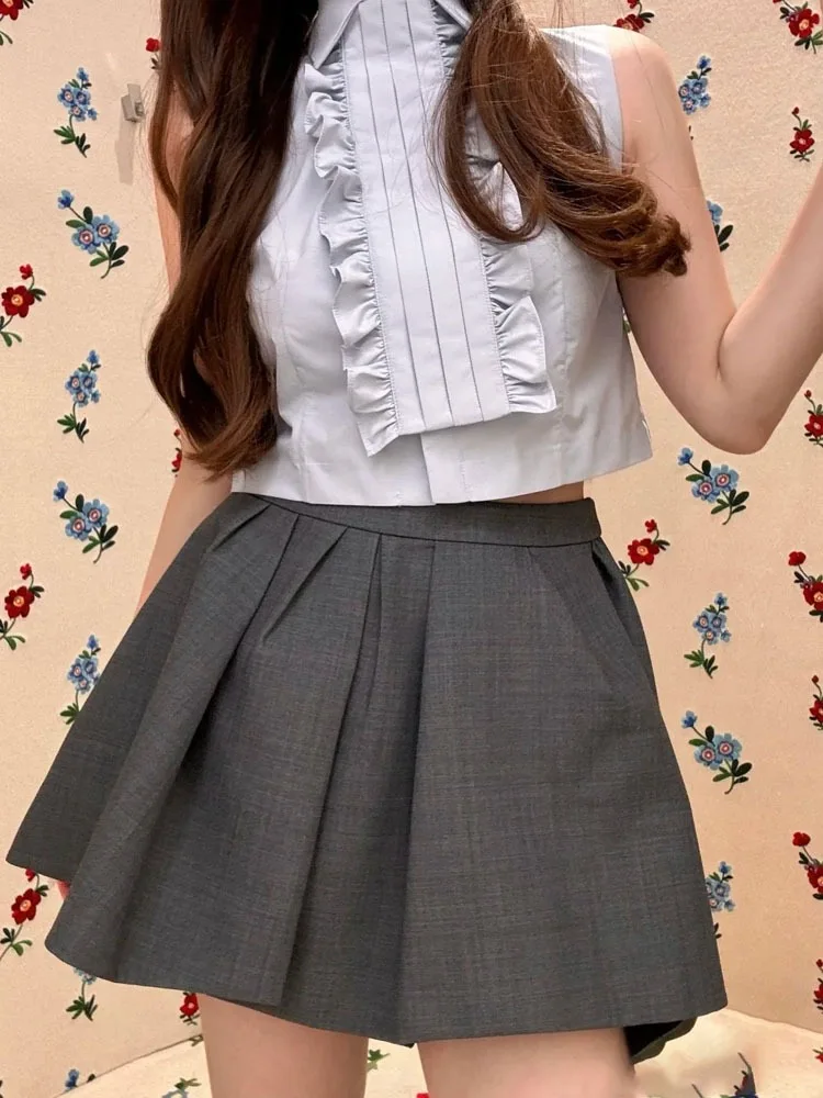 

Плиссированная юбка Daily Design для девочек, осенне-зимняя новинка, асимметричная юбка средней длины Ele Fene