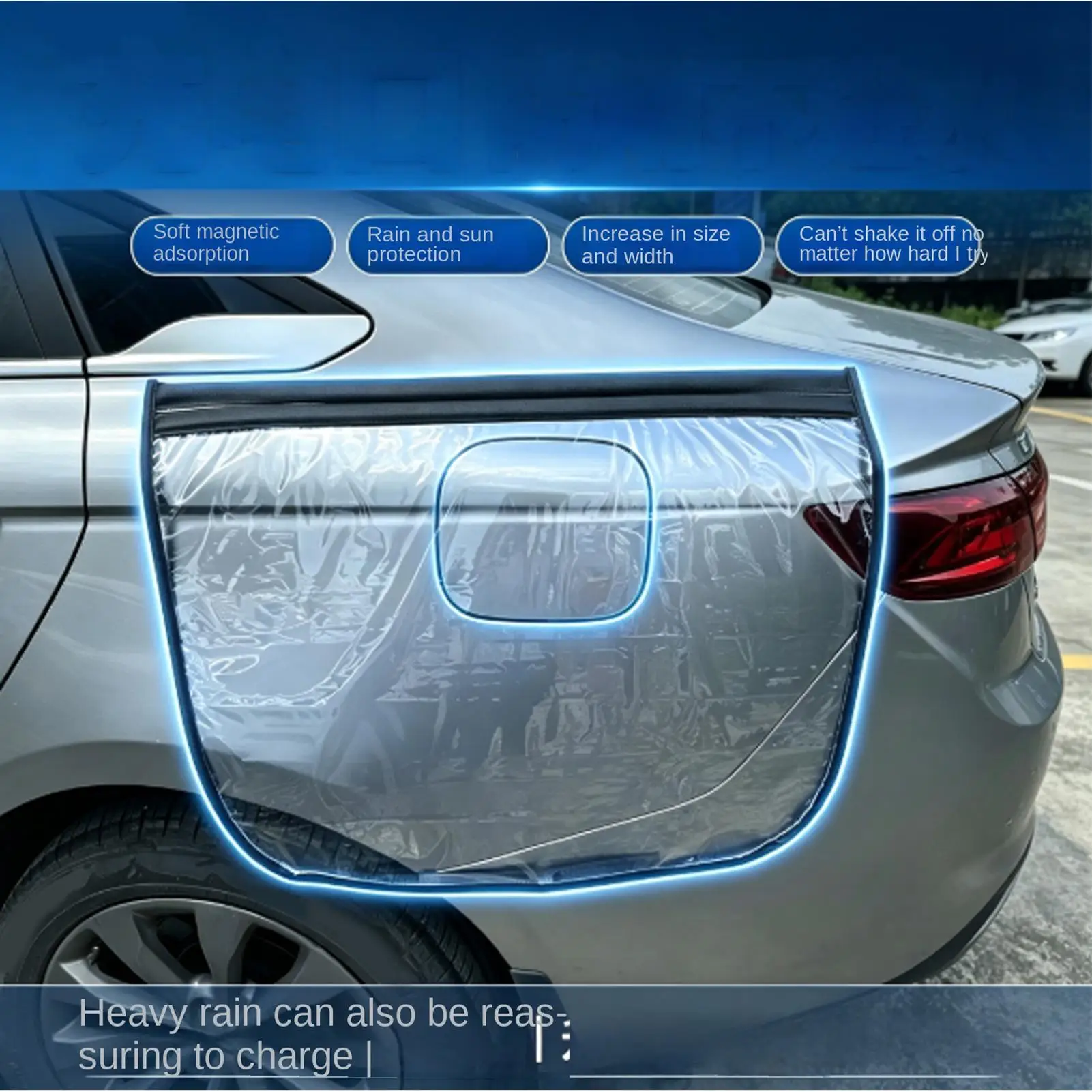 EV Charger Port Cover Magnetic Transparent Car Charger Rain Cover Waterproof Enlarged and Widened Magnetic Rain Protector