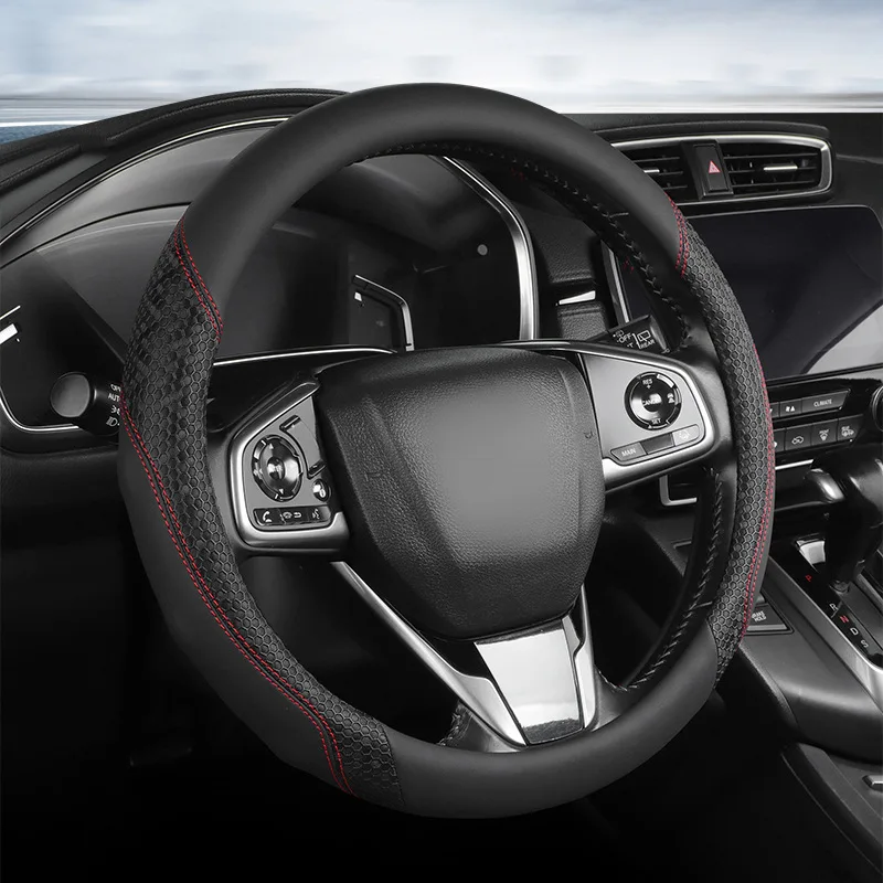 Nappa Leather Car Steering Wheel Cover Universal Steering Wheel Covers Car Accessories Interior Anti Slip Steering Grip O/D Type