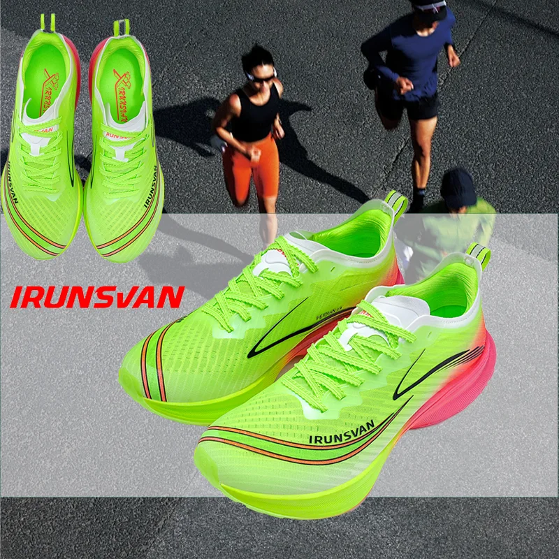 

IRUNSVAN Anti slip men's sports shoes for outdoor walking fitness jogging carbon board high-quality off-road running shoes
