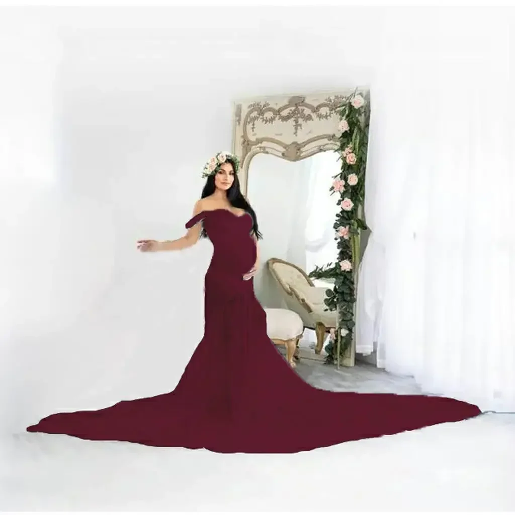 Sexy Maternity Dresses For Photo Shoot Chiffon Pregnancy Dress Photography Prop Maxi Gown Dresses For Pregnant Women Clothes