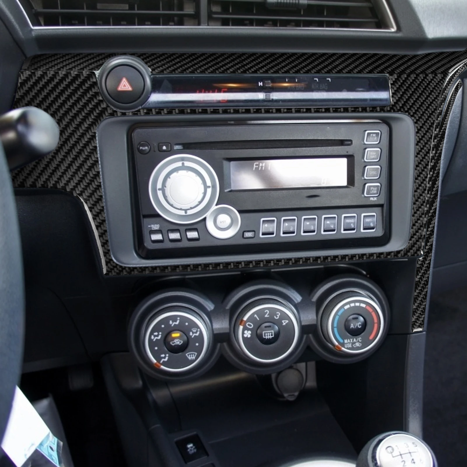 For Toyota Scion TC AGT20 2011-2016 Carbon Fiber Central Console Radio CD Panel Cover Trim Set Car Accessories Interior Sticker